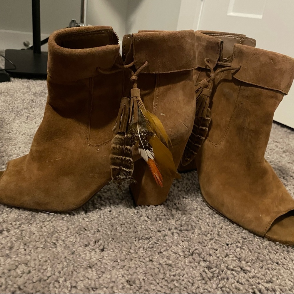 Jessica Simpson Brown Ankle Booties with Buckle Details